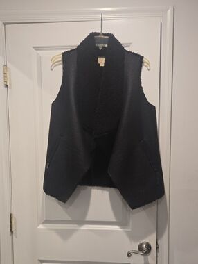 Michael Kors Black Faux Shearling Vest Jacket